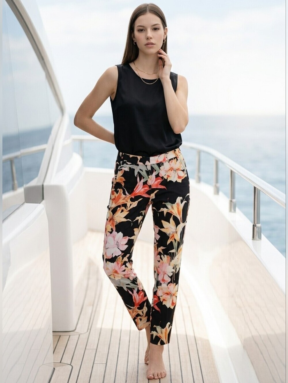 Zara Basic Collection Floral Trousers/Pants